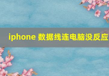 iphone 数据线连电脑没反应